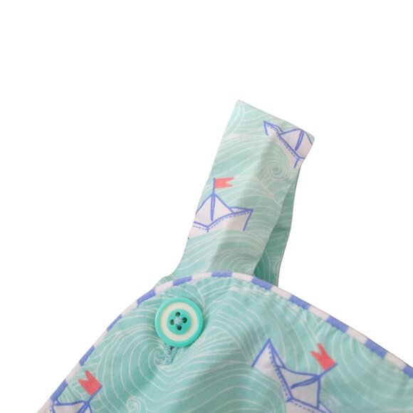 Serendipity by Shrimp and Grits Baby 3 Mo Green Sailboat Romper Bubble Nautical - Picture 2 of 10